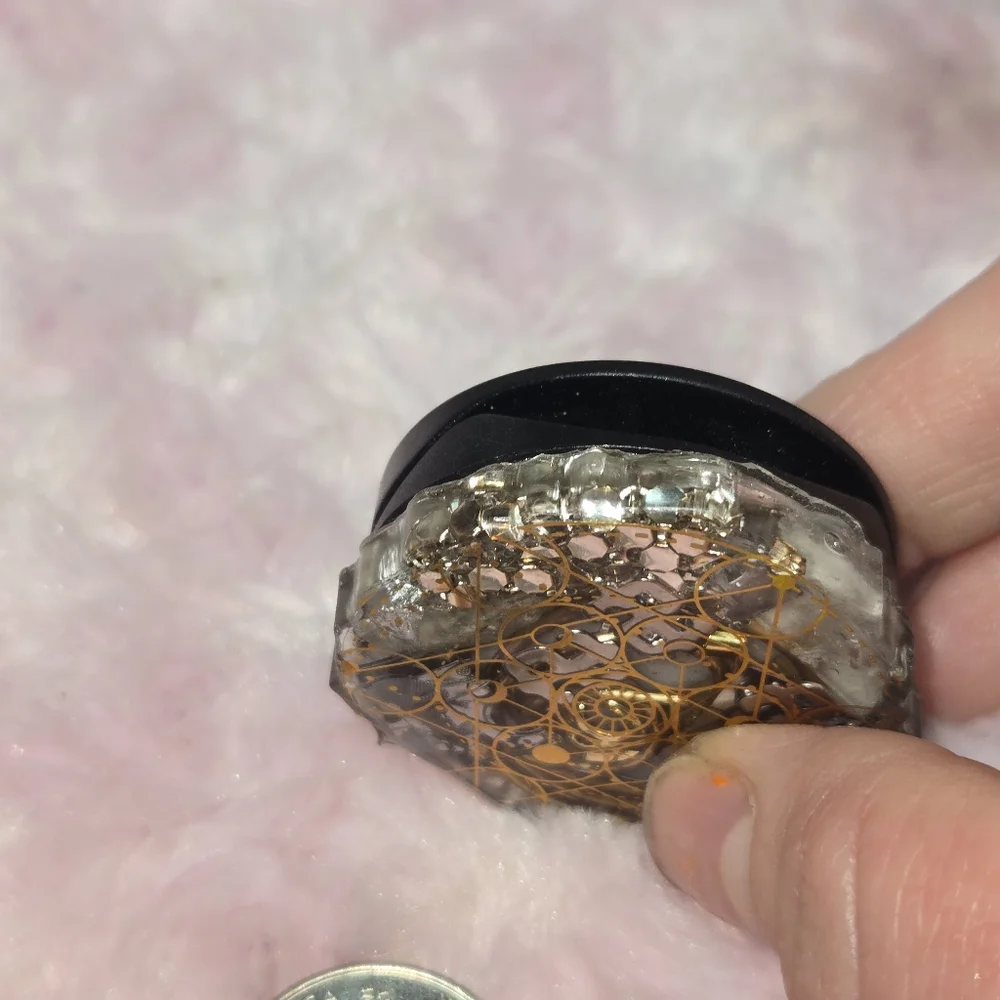 Mystical Gold Star Pattern Orgonite Phone Grip